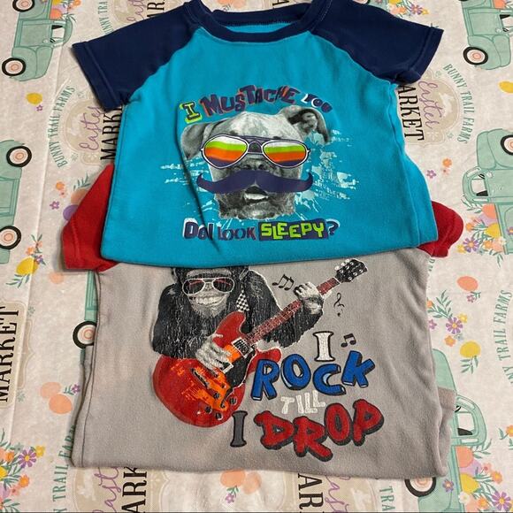 LOT of 3 Faded Glory Sleep Tees Short Sleeves Boys Size 5T - Picture 1 of 14